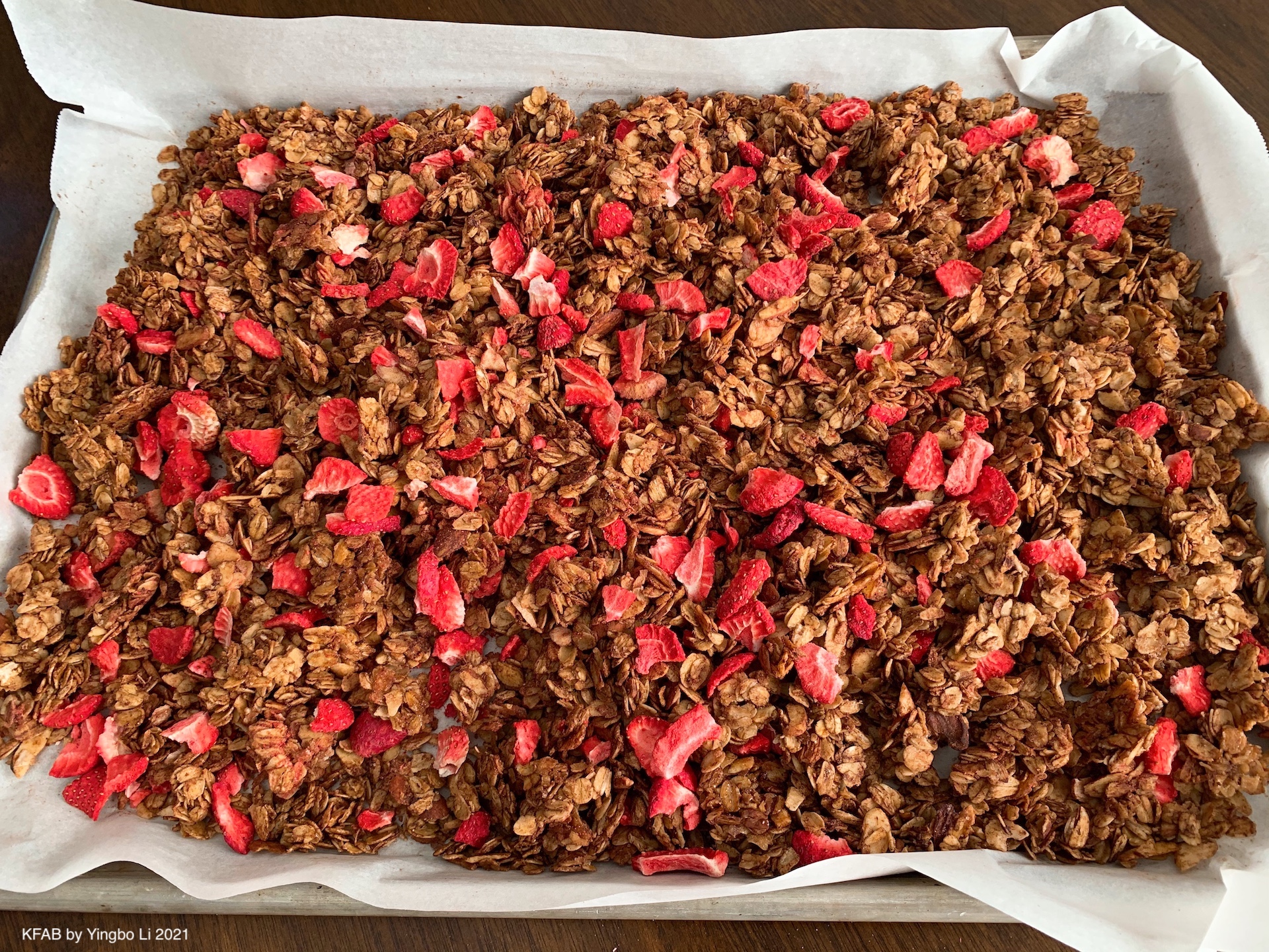 Chocolate Granola with Almond and Strawberry